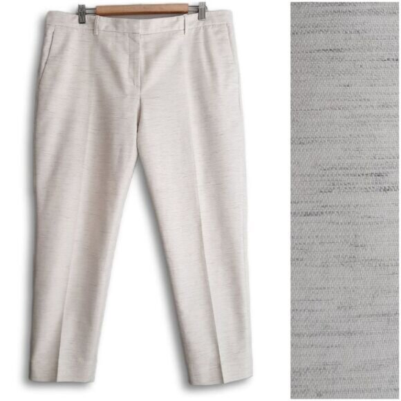GAP | Slim Cropped Ankle Dress Pants Marled Light Gray Sz 16 Flawed - Picture 1 of 16